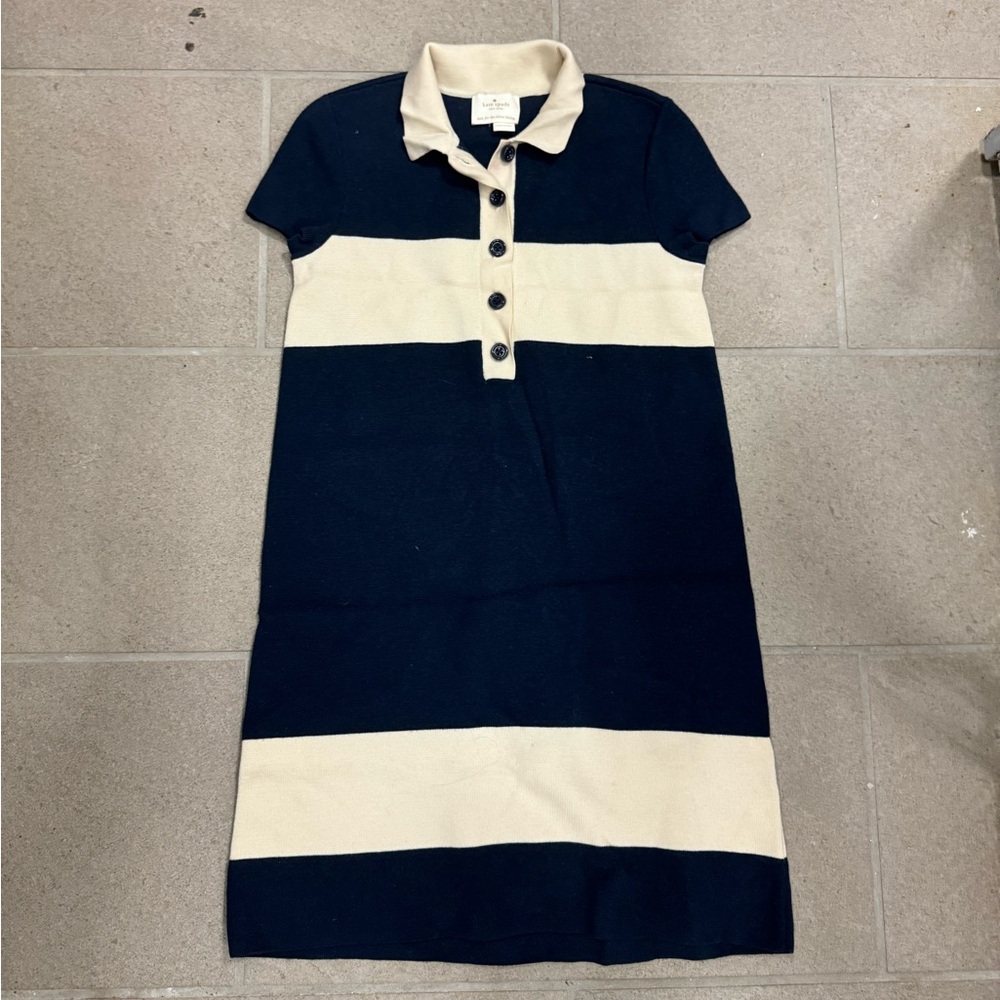 Kate Spade Knitted Wool Navy&White Stripe Dress
